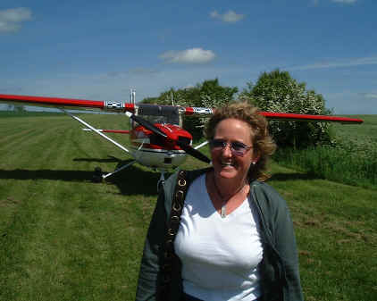 Jo after her first flight - Keyston